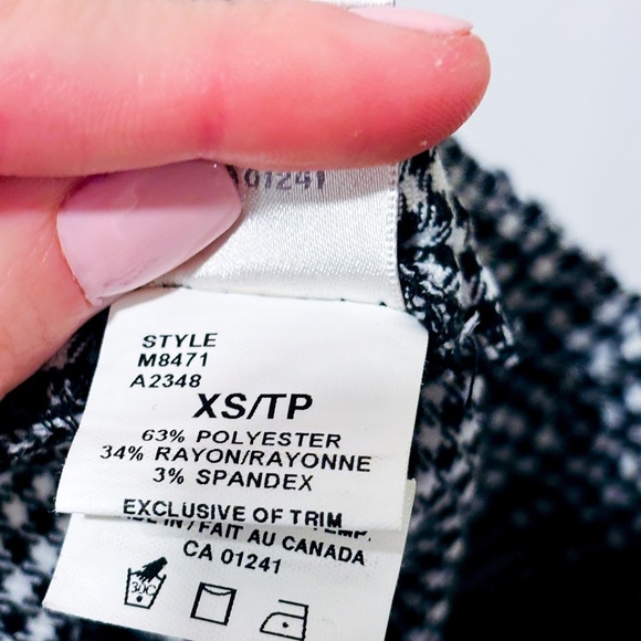 Simons black and white houndstooth pants | Elastic waist comfort * - Picture 4 of 8